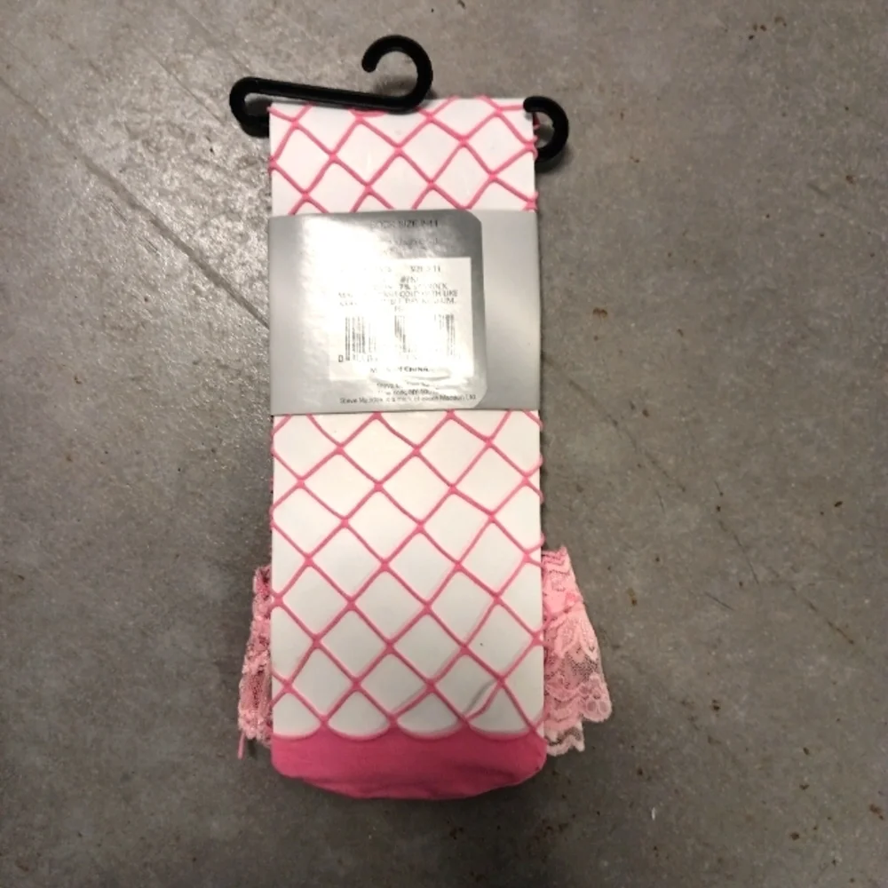 Steve Madden Lace Pink Trouser Socks New With Tags